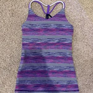 Ivviva Girls 12 Purple Striped Running Tank